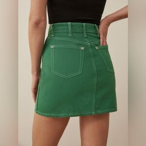 Reformation Cowboy High Rise Denim Mini Skirt
